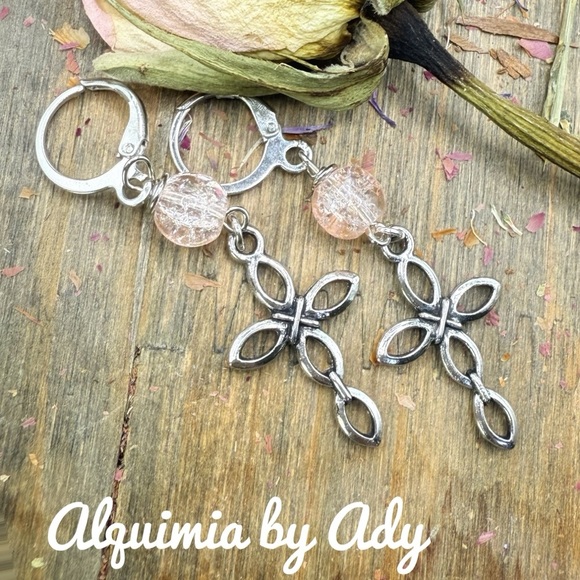Alquimia Jewelry - Alquimia Silver Earrings with Pink quartz Accents